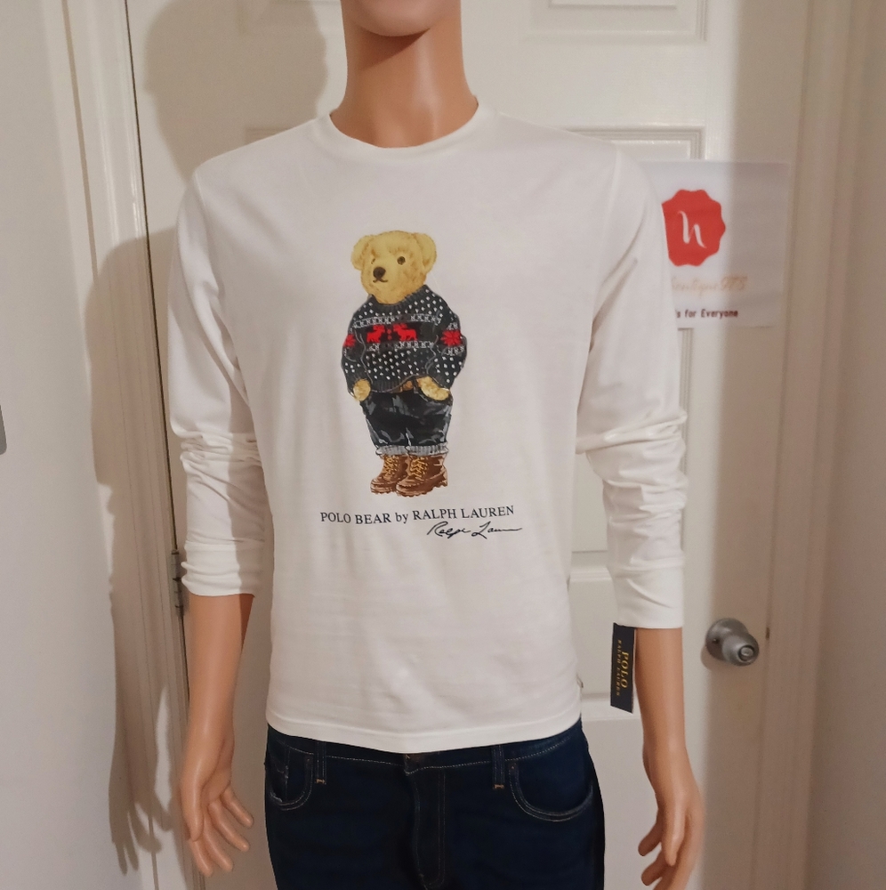 Ralph Lauren Polo Long Sleeve Tee (Big Boys Size L 14/16) Color : White (NWT)